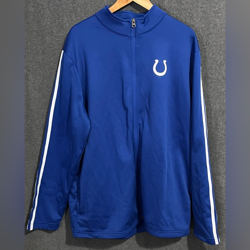 NFL Team Apparel Indianapolis Colts Track Jacket with White Logo